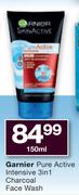 Garnier Pure/Active Intensive 3 In 1 Charcoal Face Wash-150ml 