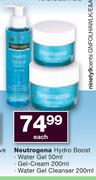 Neutrogena Hydro Boost Water Gel-50ml/Gel Cream-200ml/Water Gel Cleanser-200ml Each