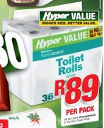 Housebrand 2 Ply Mini Toilet Rolls-36 Per Pack