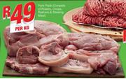 Pork Pack Consists Of Roasts, Chops & Stewing Meat-Per kg