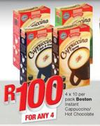Boston Instant Cappuccino/ Hot Chocolate-4x10 Per Pack
