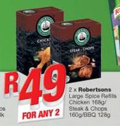 Robertsons Large Spice Refills Chicken 168g/ Steak & Chops 160g/ BBQ 128g-For Any 2