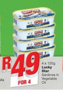 Lucky Star Sardines In Vegetable Oil-4x120g