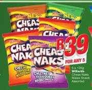 Willards Cheas Naks Maize Snack-5x135g
