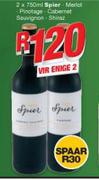 Spier Merlot / Pinotage / Cabernet Sauvignon / Shiraz-Any 2x750ml
