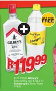 Gilbey's Special Dry Gin 750ml With Free Schweppes Tonic Water
