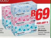 Moments Facials Tissue-5x200 Per Pack