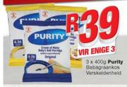 Purity Baba graankos Verskeidenheid-Vir Enige 3x400g 