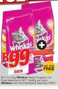 Whiskas Meaty Nuggets Cat Food 2x2kg 