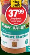 Housebrand Smooth/Crunchy Peanut Butter-1Kg Jar