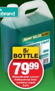 Housebrand Lemon Antibacterial Dishwashing Liquid-5Ltr Bottle