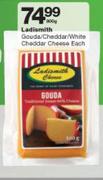 Ladismith Gouda/Cheddar/White Cheddar Cheese-800g Each