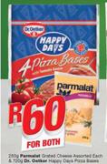 Parmalat Grated Cheese 250g & Dr. Oetker Happy Days Pizza Bases 720g-For Both