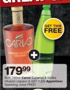 Carvo Caramel & Vodka Infusion Liqueur 750ml+Free Appletiser Sparkling Juice 1.25L