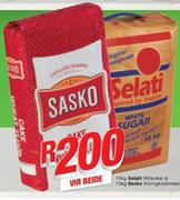 Selati White Sugar 10Kg & Sasko Cake Wheat Flour 10Kg-For Both