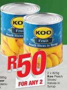 Koo Peach Slices/Halves in Syrup-2X825g