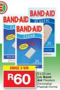 Band Aid pleisters deursigtig/plastiek/vorms-3 x 25 Per Pack