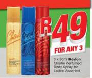 Revlon Charlie Perfumed Body Spray For Ladies-3X90ml