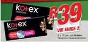 Kotex Tampons-2X16's Per Pack