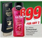 Schwarzkopf Gliss Shampoo/Conditioner-2X400ml