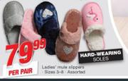 Ladies Mule Slippers Assorted Sizes 3-8-Per Pair