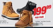 Ladies Worker Boots Assorted Sizes 3-8-Per Pair