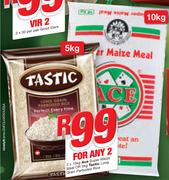 Ace Super Maize Meal-2x10kg/Tastic Long Grain Parboiled Rice-5kg
