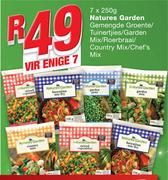 Natures Gaarden Gemengde Groente/Tuinertjies/Garden Mix/Roerbraai/Country Mix/Chef’s Mix-7x250g