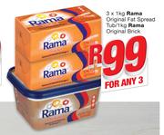 Rama Original Fat Spread-3x1kg & Rama Original Brick-1kg/Tub