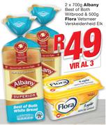 Albany Best Of Both Witbrood-2x700g & Flora Vetsmeer Verskeidenheid Elk-500g