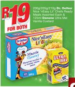 Dr.Oetker Nice n Easy Lil Chef Ready Meals-200g/250g/210g Ea & Danone UltraMel Vanilla Custard-125ml