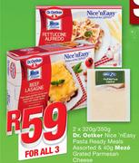 Dr. Oetker Nice ‘nEasy Pasta Ready Meals-2x320g/350g & Meze Grated Parmesan Cheese-40g