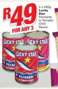 Lucky Star Pilchards In Tomato/Chilli Sauce-3 x 400g