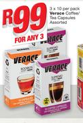 Verace Coffee/Tea Capsules Assorted-3 x 10 Per Pack