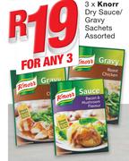 Knorr Dry Sauce/Gravy Sachets Assorted-For 3