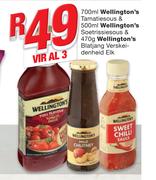 Wellington's Tamatiesous-700ml & Soetrissiesous-500ml & Blatjang Verskeidenheid-470g Elk-vir Al 3