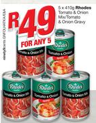 Rhodes Tomato & Onion Mix/Tomato & Onion Gravy-5 x 410g