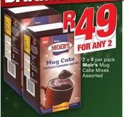 Moir's Mug Cake Mixes Assorted-2 x 4 Per Pack