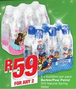 Barbie/Paw Patrol Still Natural Spring Water-2x6x200ml