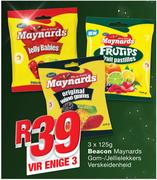 Beacon Maynards Gom-/Jelliekkers Verskeidenheid-3x125g