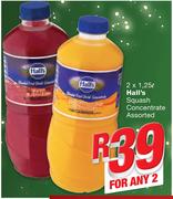 Hall’s Squash Concentrate-2x1.25Ltr