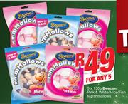 Beacon Pink & White/Mince/Fish Marshmallows-5x150g