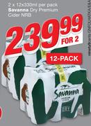 Savanna Dry Premium Cider NRB-2x12x330ml Per Pack
