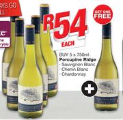 Porcupine Ridge Sauvignon Blanc/Chenin Blanc/Chardonnay-5x750ml Each