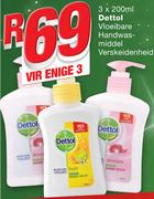Dettol Vloeibare Handwas-middel Verskeidenheid-3x200ml
