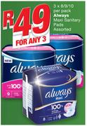 Always Maxi Sanitary Pads-3x8/9/10 Per Pack