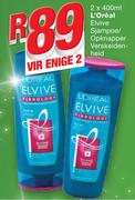L’Oreal Elvive Shampoo/Opknapper Verskeiden-heid-2x400ml