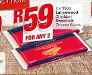 Lancewood Cheddar/Sweetmilk Cheese Slices-2 x 350g