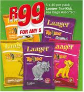 Laager Tea 4 Kidz Tea Bags Assorted-5 x 40 Per Pack