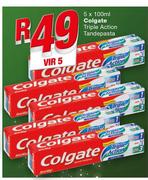 Colgate Triple Action Tandepasta-5x100ml Vir
